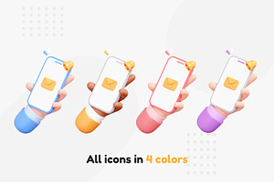 Cartoon Hand 3D Set Icon