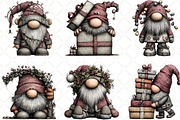 Whimsical Gnome Clipart, an Illustration by Black Bird Studio (Thumbnail 5 of 6)