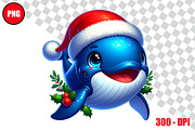 Christmas Whale Clipart Bundle Files, an Animal Illustration by taramija (Thumbnail 22 of 26)