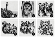 200+ Laser Burn Designs Bundle, an Animal Illustration by palmettosvg (Thumbnail 5 of 7)