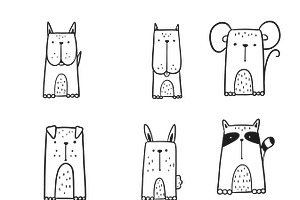 Abstract Animals Outlines Set 1