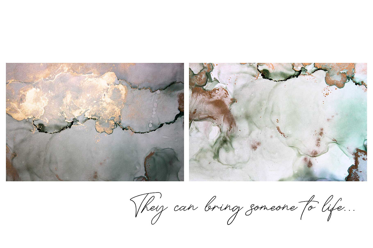 Golden green watercolor textures, a Background Graphic by Soul Art (Photo 5 of 11)