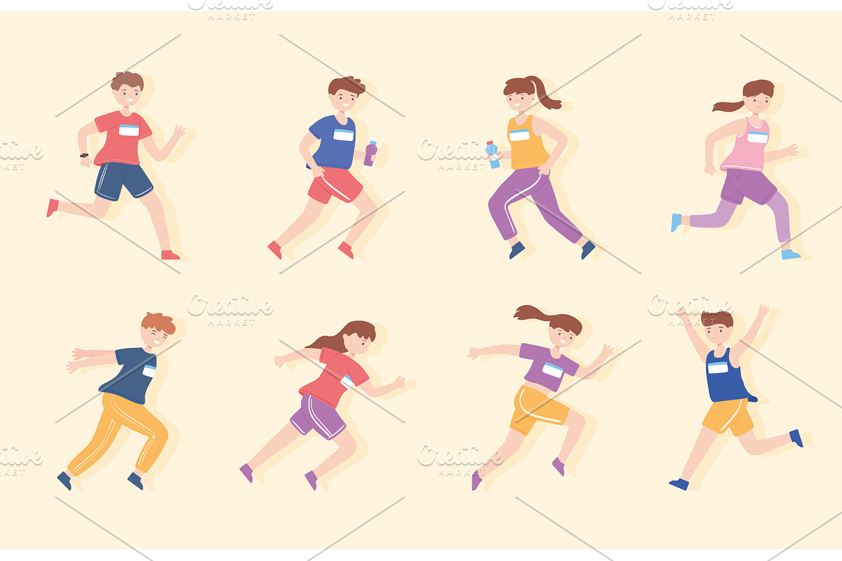 athletes male and female, a Person Illustration by studiogstock