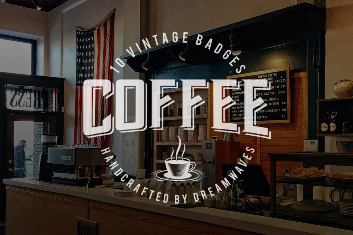 10 Vintage Coffee Logo Badges, a Branding & Logo Template by dreamwaves (Photo 1 of 3)