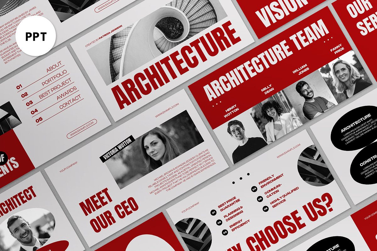 Red Gothic Architecture Power Point, a Presentation Template by graphicook (Photo 1 of 5)