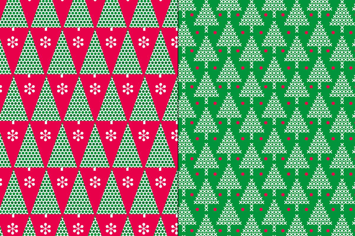 Green & Red Christmas Tree Patterns preview 4