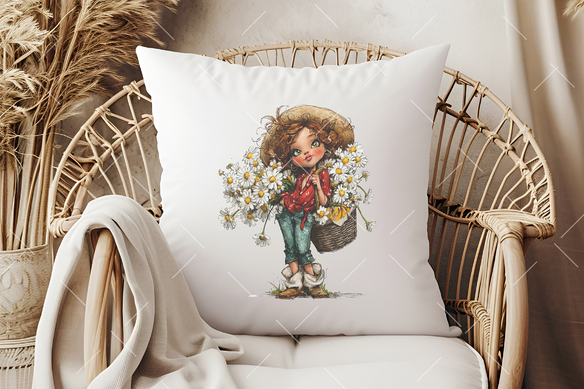 Whimsical Summer Western Girl Clipar, an Illustration by OK Design (Photo 6 of 6)