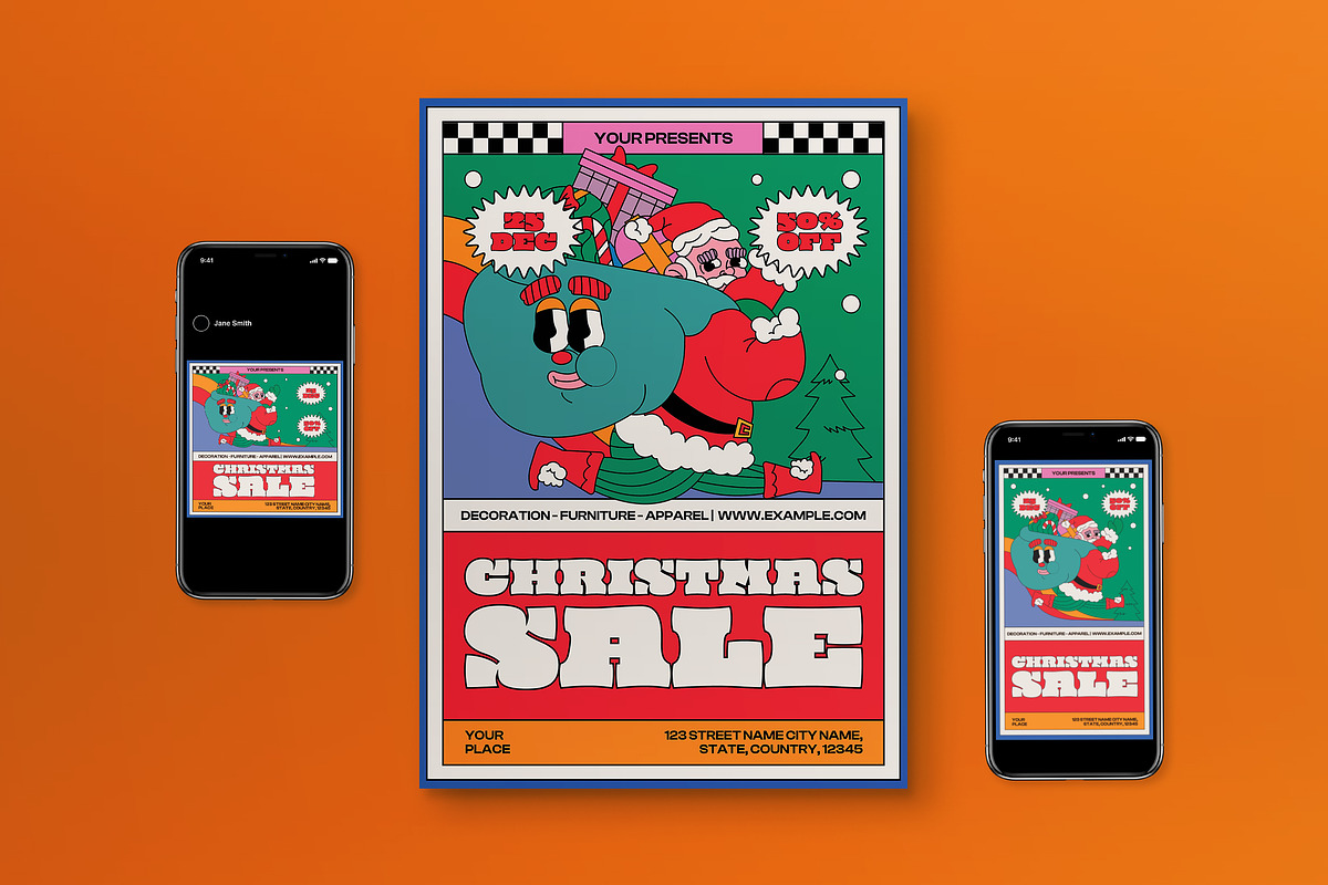 Purple Christmas Sale Flyer Set, a Flyer Template by graphicook (Photo 1 of 3)
