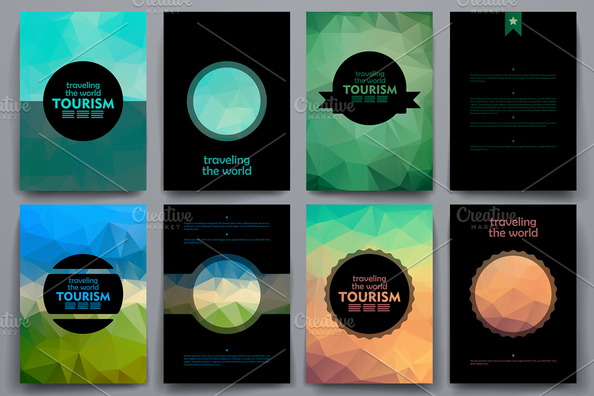 Tourism. Brochures in poli style., a Brochure Template by Palau