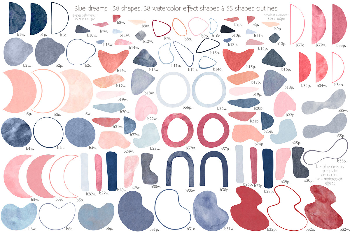 4 colors combinations of shapes, a Texture Illustration by marie dricot (Photo 3 of 14)