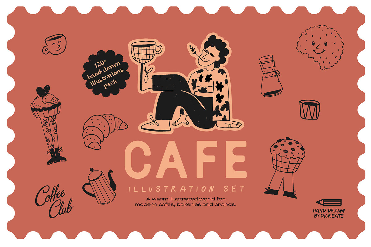 The Cafe Collection Illustrations, a Food Illustration by dicreate (Photo 1 of 13)