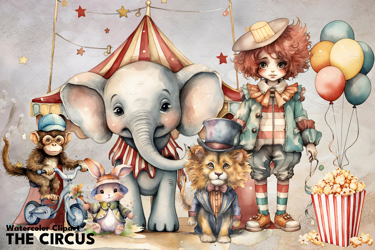 Watercolor Circus Spectacular, an Illustration by Dazzling Art Boutique (Photo 1 of 9)