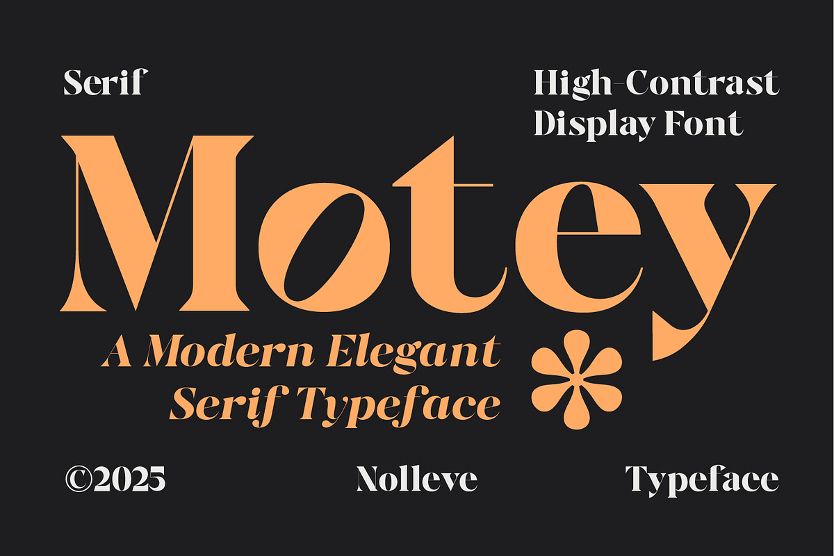 Motey – Modern Elegant Serif Display, a Font by Nollev (Photo 1 of 9)