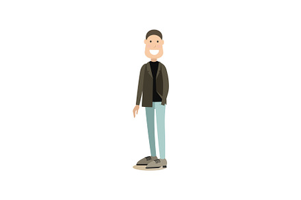 Space people concept flat vector