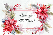 Christmas Frames, Wreath Clipart, a Seasonal Illustration by Loony Dream Designs (Thumbnail 4 of 4)