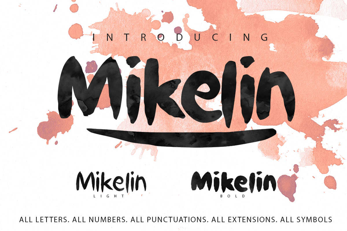 Mikelin family typeface + Extras