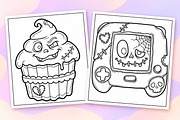 Spooky Creepy Coloring Pages #1, a Seasonal Illustration by Inkivelle Studio (Thumbnail 2 of 3)