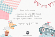 Sailor Bear - Cute clipart set, an Animal Illustration by Tita Creative Studio (Thumbnail 6 of 6)