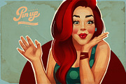Pin-up woman, an Illustration by Ira Cvetnaya (Thumbnail 1 of 3)