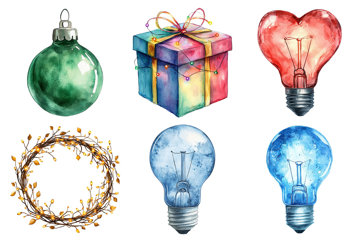 Christmas Lights Clipart, an Illustration by Daily.Designs (Photo 2 of 5)