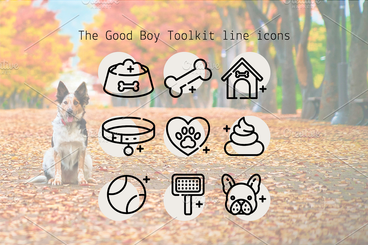 The Good Boy Toolkit line icons, an Outline Icon by Lyolya Profitrolya (Photo 1 of 2)