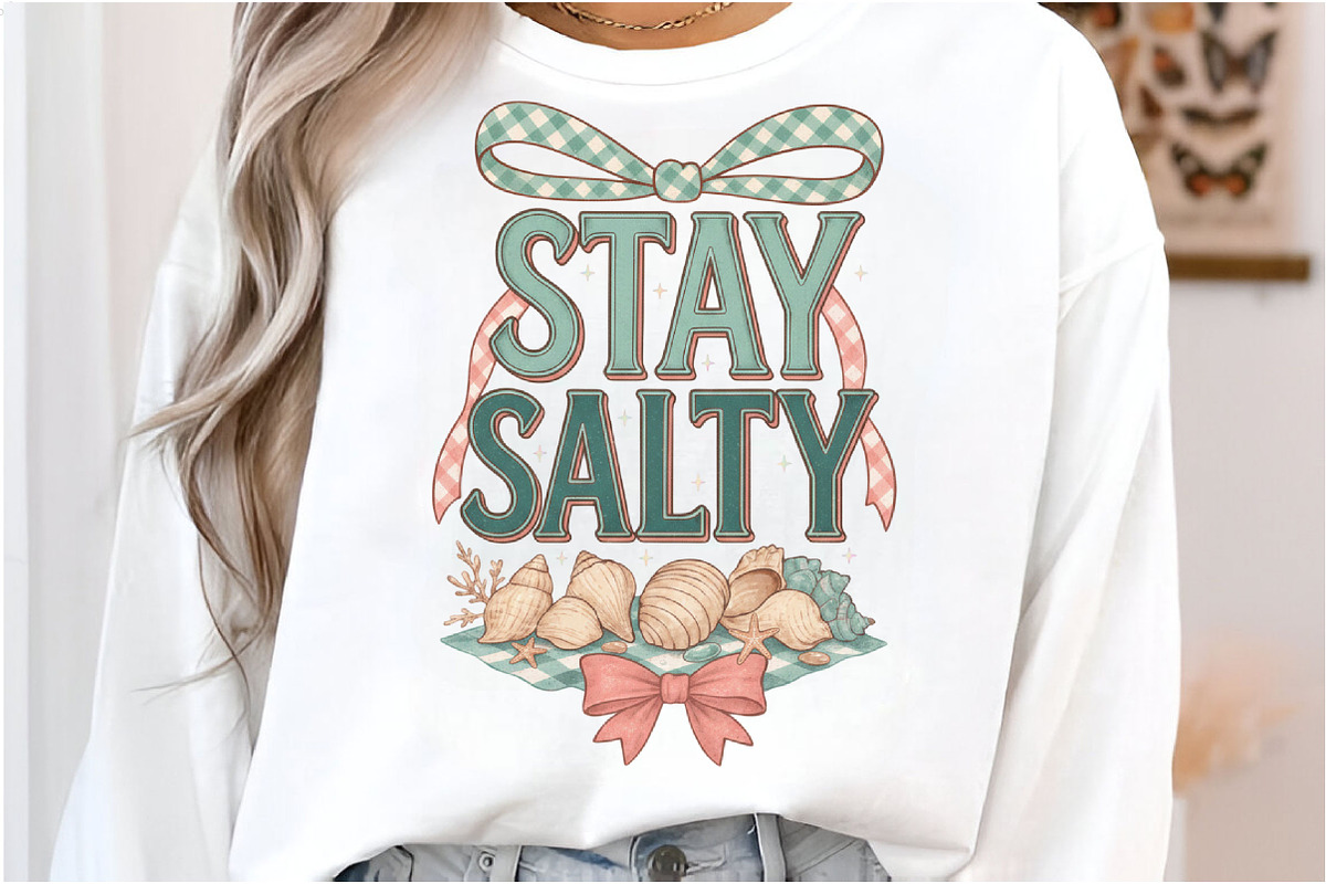 Stay Salty Coquette Bow Summer PNG, an Illustration by Designking (Photo 4 of 6)