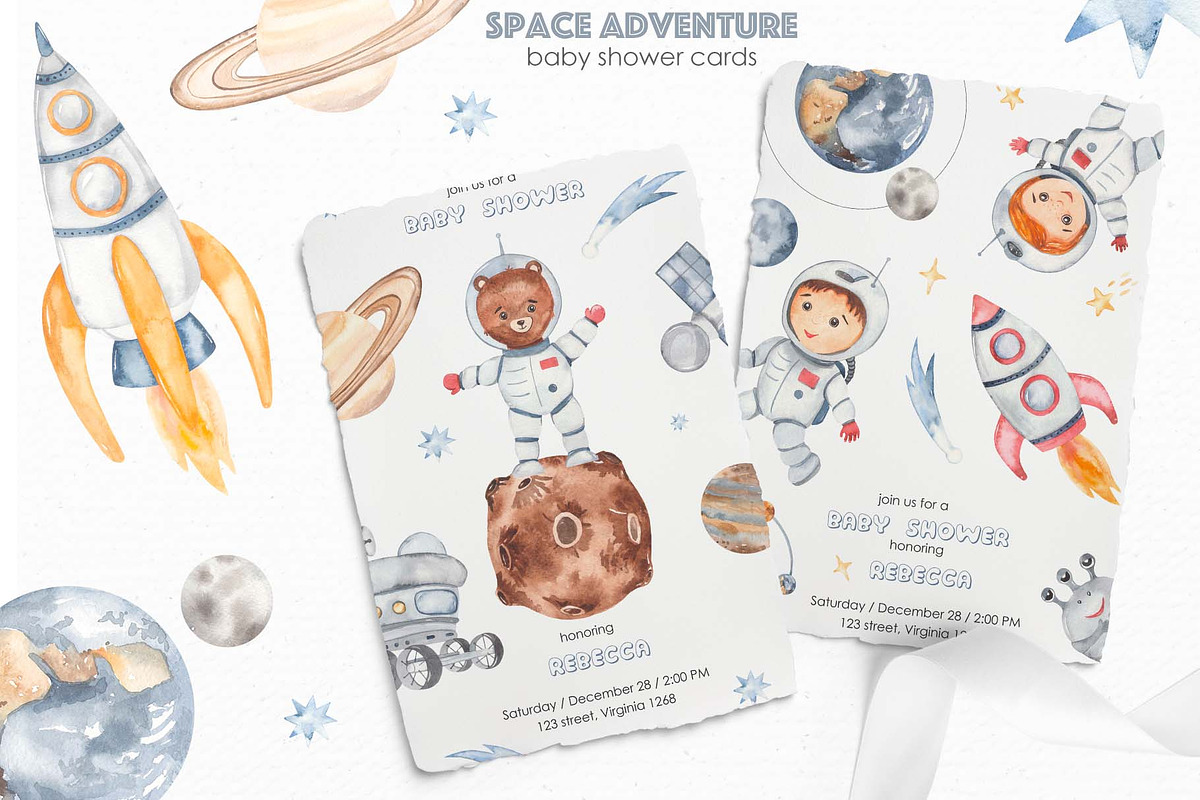 Space adventure watercolor, an Illustration by Marina Ermakova (Photo 6 of 13)