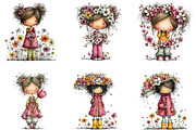 Girl & Flower Spring Clipart, an Illustration by CraftArtStudio (Thumbnail 6 of 6)