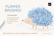Flower Brushes for Procreate, a Brush Add-On by polikarpovaart (Thumbnail 2 of 11)