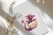 BABY DRAGON BABY SHOWER CLIPART, an Animal Illustration by Daring Digies (Thumbnail 7 of 7)