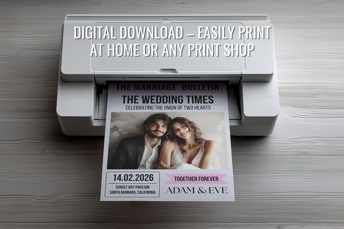 Newspaper Wedding Template, an Invitation Template by ZoloDesignHub (Photo 7 of 10)
