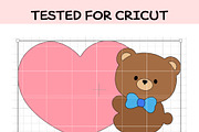 Cute Bear with Heart SVG, an Illustration by TheHitShop (Thumbnail 7 of 10)
