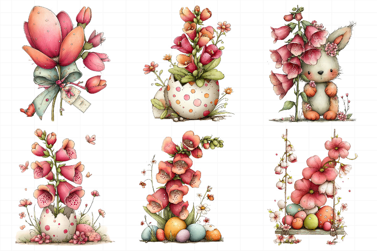 Whimsical Easter Foxglove Clipart, an Illustration by Daily.Designs (Photo 7 of 8)