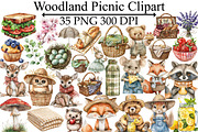 Woodland Picnic Clipart, an Illustration by Design Market (Thumbnail 1 of 5)
