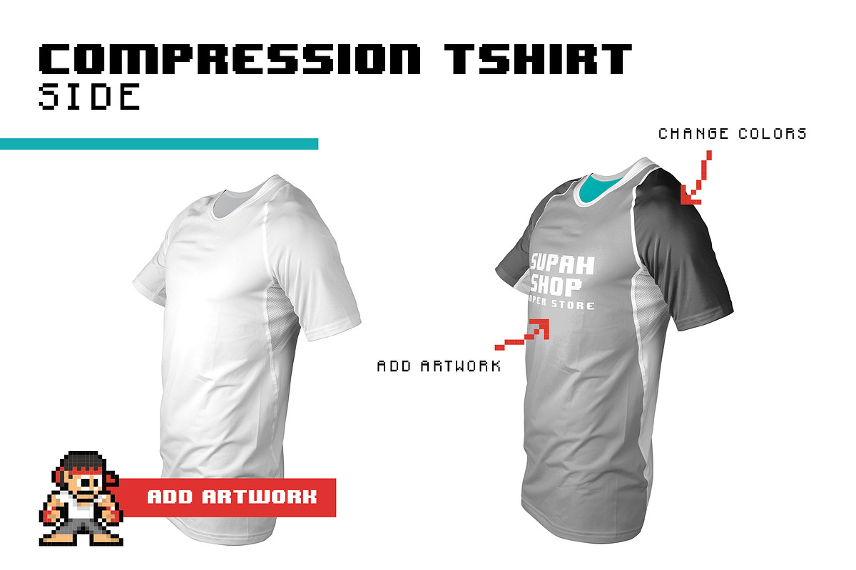Men's Compression T-shirt Mock-up, a Shirt Mockup by Supah Shop (Photo 3 of 5)