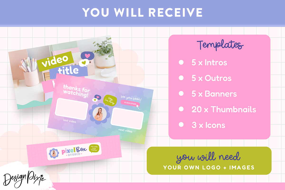 Creative Youtube Branding Kit, a Social Media Template by Design Pixie (Photo 2 of 6)