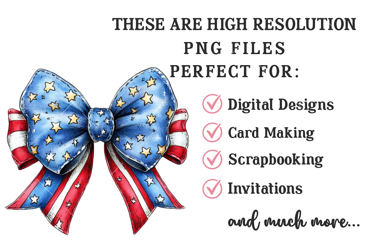 4th Of July Pterotic Bow Clipart, an Illustration by OK Design (Photo 4 of 6)