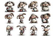 Whimsical Easter Bunny Clipart, an Illustration by DreamArtGraphic (Thumbnail 3 of 4)