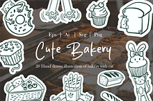 Hand Drawn Cute Bakery by  in Illustrations