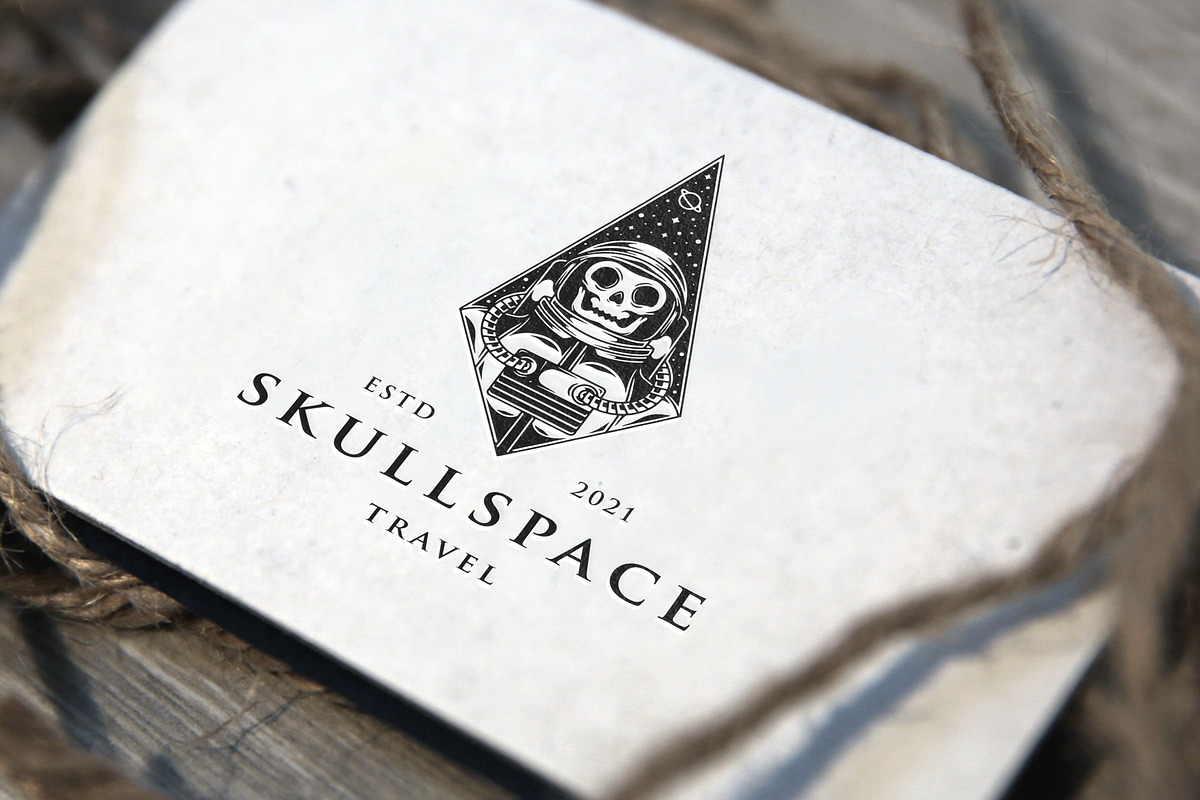 Astronaut Skull Space Logo Template, a Branding & Logo Template by vectorwithin (Photo 4 of 4)