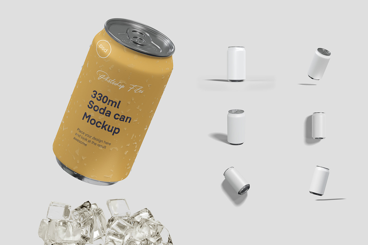 Soda Can Mockup, a Cups & Container Mockup by graphiccrew (Photo 1 of 12)
