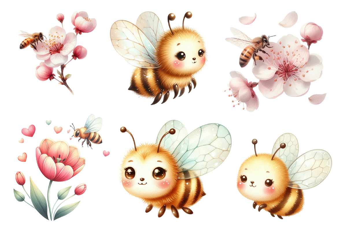 Spring Bees Clipart, an Illustration by Designworld (Photo 3 of 5)