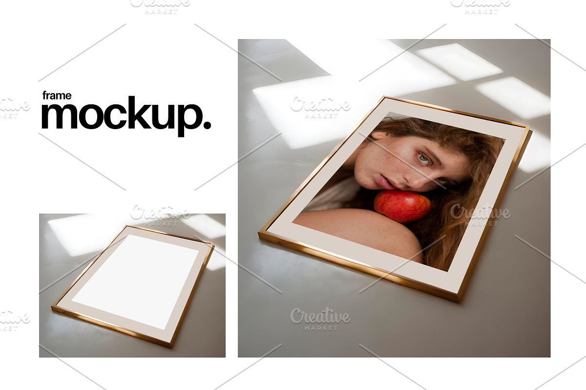Frame Mockup #105, Gold Portrait, a Print Template by Kzara Visual Concepts