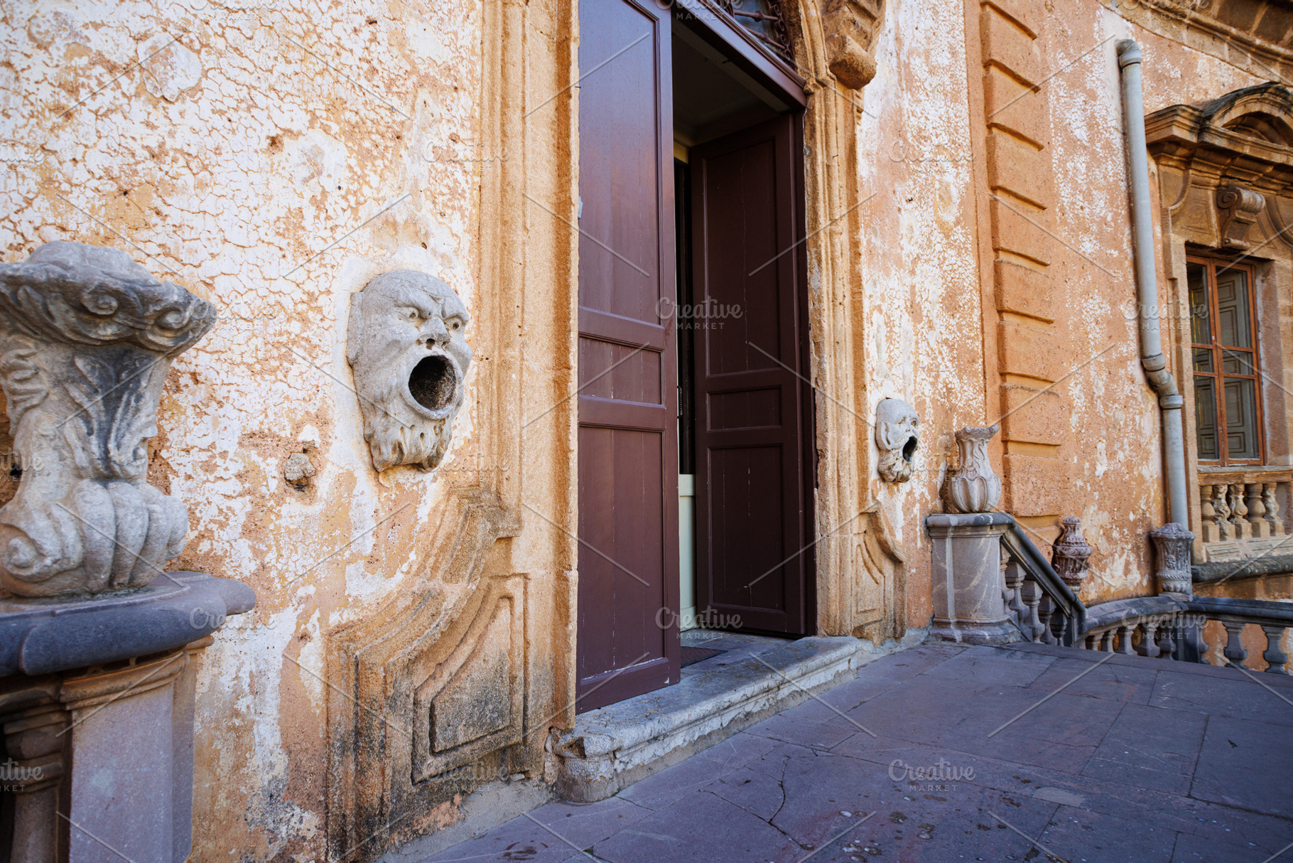 Entrance Villa Palagonia, the 18th-century 'Villa of Monsters' in Bagheria, Sic, an Architecture Photo by Bepslabor