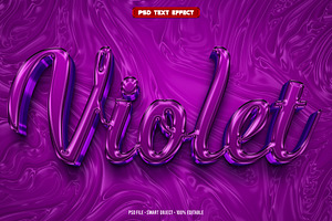 Violet 3D editable text effect, a Layer Style Add-On by Hello Muh
