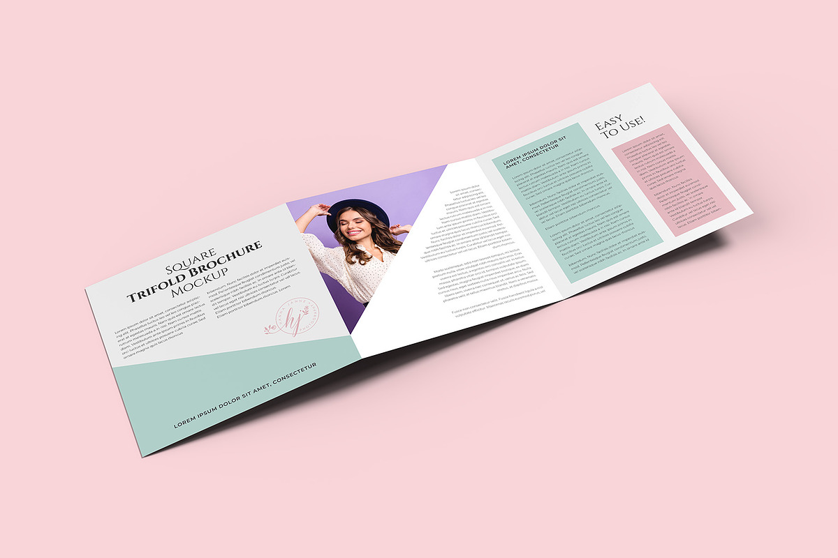 Square Trifold Brochure Mockup, a Books & Magazine Mockup by Illusiongraphic (Photo 7 of 28)