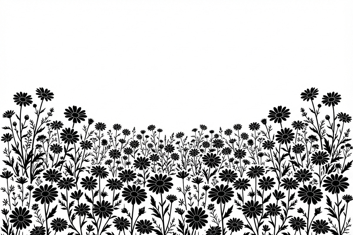 60 Daisy Flower Field Silhouette, a Seasonal Illustration by Amazin_art (Photo 23 of 36)