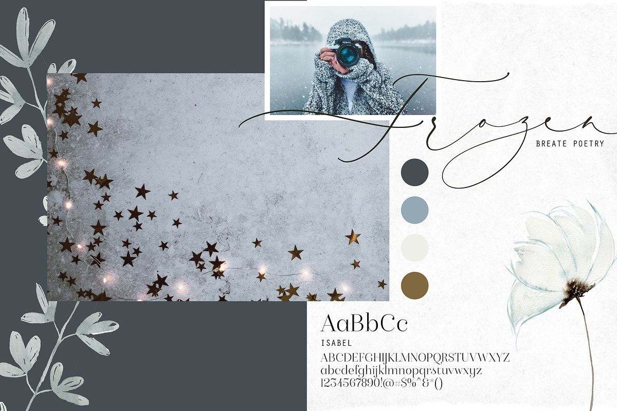 Winter Garden - Watercolor Clipart, an Illustration by The Autumn Rabbit Ltd (Photo 7 of 8)