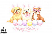 Easter Dogs Bunny Clipart PNG, an Illustration by Daily.Designs (Thumbnail 1 of 3)