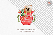 Watercolor Christmas Santa Animals, an Animal Illustration by Apixsala (Thumbnail 15 of 18)